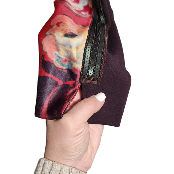 SFIZIO Floral Dress Womens Small Red Italian Designer NWT - Picture 8 of 15